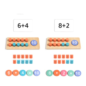 Montessori Math Manipulatives Lern nummern-und Zähl spiele aus Holz Zehn-Rahmen-Set für Grundschul zimmer und Kindergarten - Product Image 5