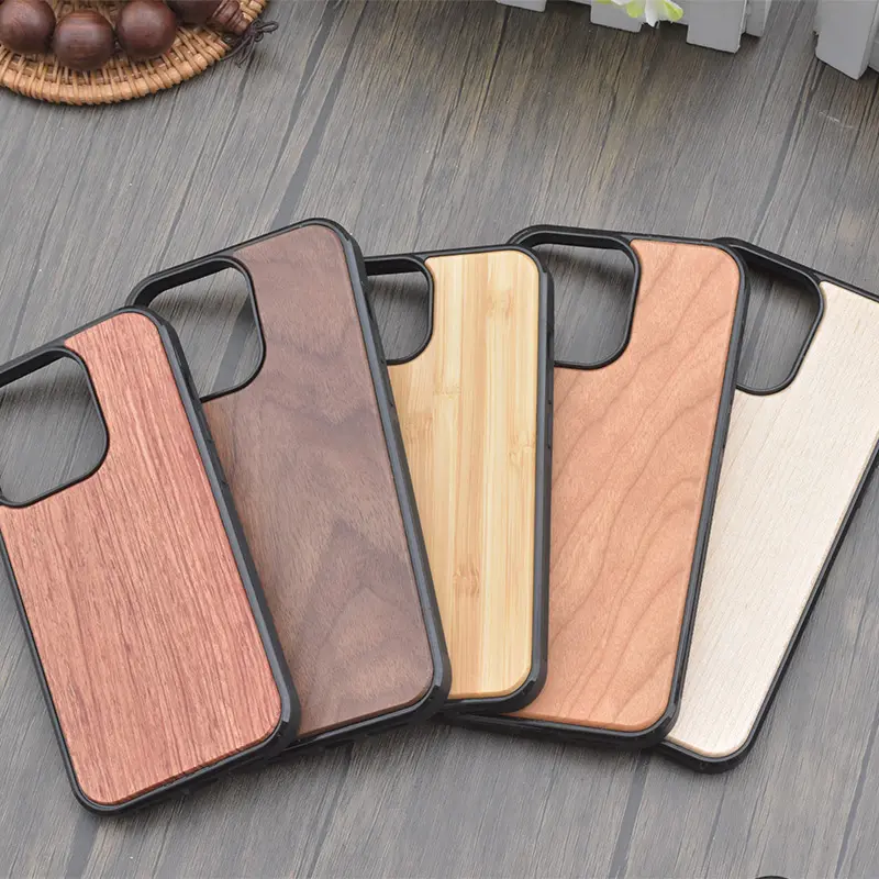 Funda de teléfono de madera maciza al mejor precio para Iphone 12 13 14 15 PRO MAX funda de madera móvil personalizada para accesorios de Iphone