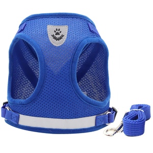 定制自有品牌反光无拉软垫可调透气网带踏入宠物狗背心背带 - Product Image 1