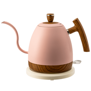 קומקום חשמלי נירוסטה 1200W אלחוטי להכנת קפה בשיטת Pour Over, קומקום חשמלי 1 ליטר בצורת צוואר אווז, ורוד, להרתחת מים - Product Image 3