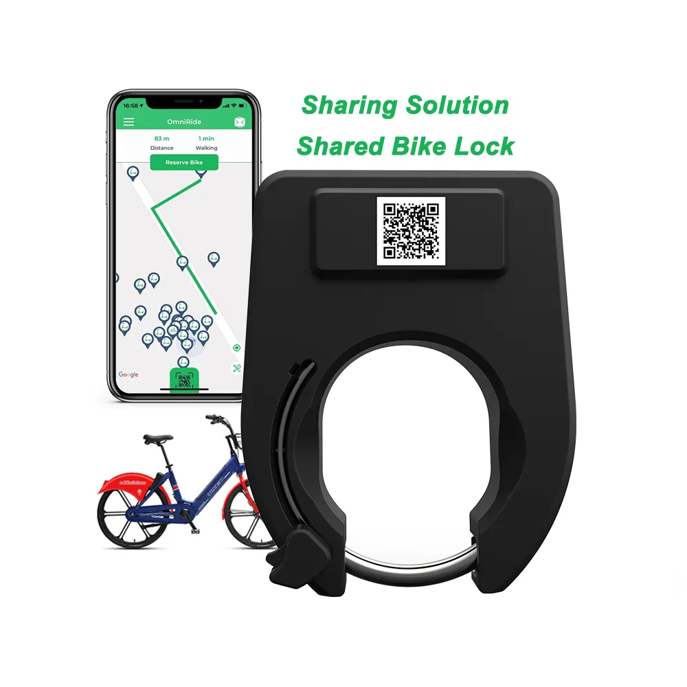 Solución de alquiler público, GPS, alarma en tiempo Real, seguimiento Ble, escaneo inteligente, desbloqueo de código QR, candado de bicicleta para compartir bicicleta