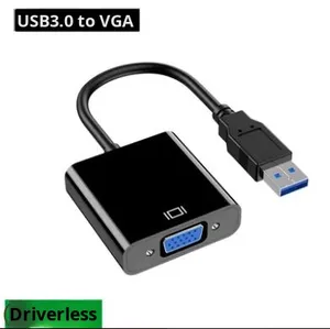 Convertidor de cable USB 3,0 a VGA HD con chaqueta de PVC Adaptador de pantalla múltiple USB a VGA para computadora HDTV y proyector Resolución de 1080p - Product Image 1