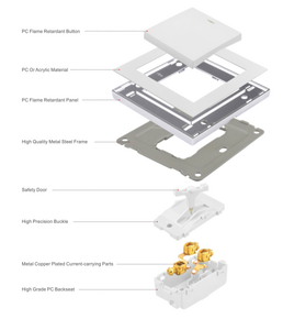 İngiltere 86 tipi 13a 16a altın şerit sınır alev kavisli tasarım beyaz Pc paneli 1/2/3/4 Gang duvar anahtarı iç bakır ile İngiltere tipi priz - Product Image 6