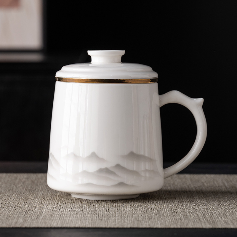 Yangzhi jade porcelain office cup, see picture