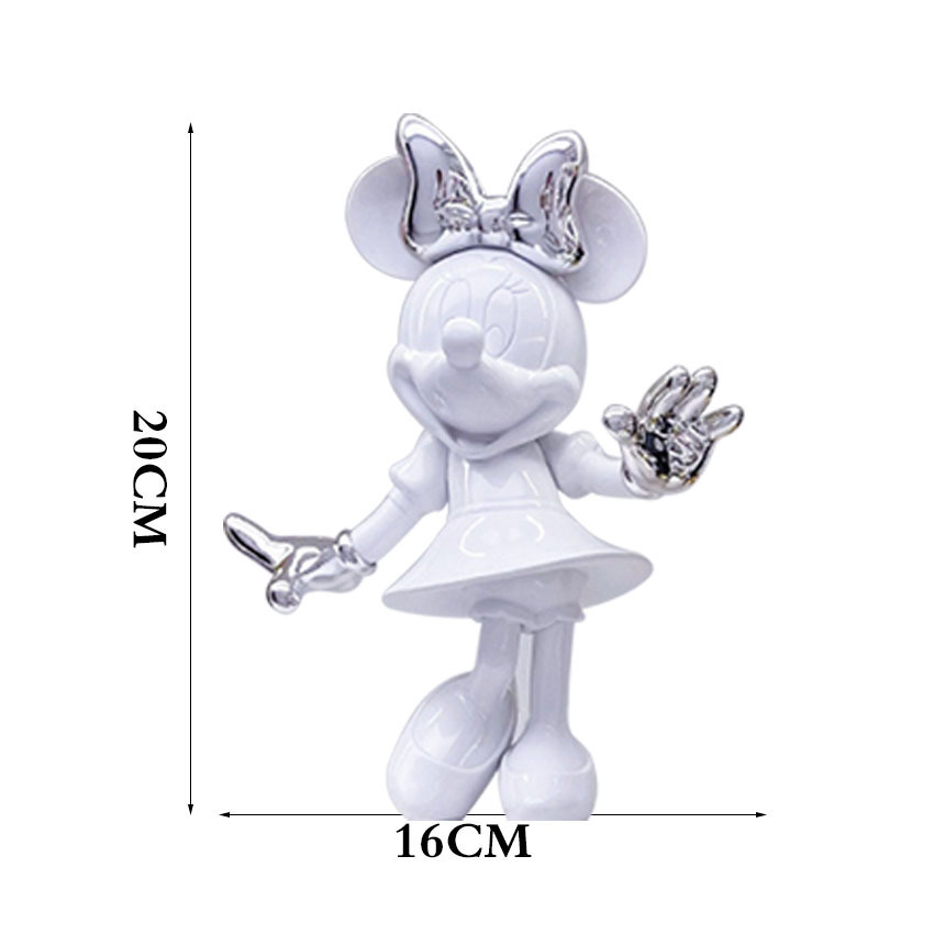 Minnie blanc + argent 20cm