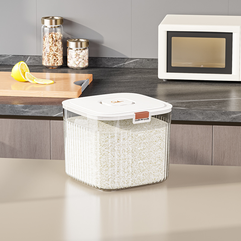 20-jin sealed rice bucket, translucent white