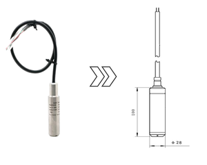 Einfache schnelle Genauigkeit 1-5V RS232 100m IP68CS-Füllstandsensor mit hoher Genauigkeit für Tauchpulver-Tauch pegels ender - Product Image 3