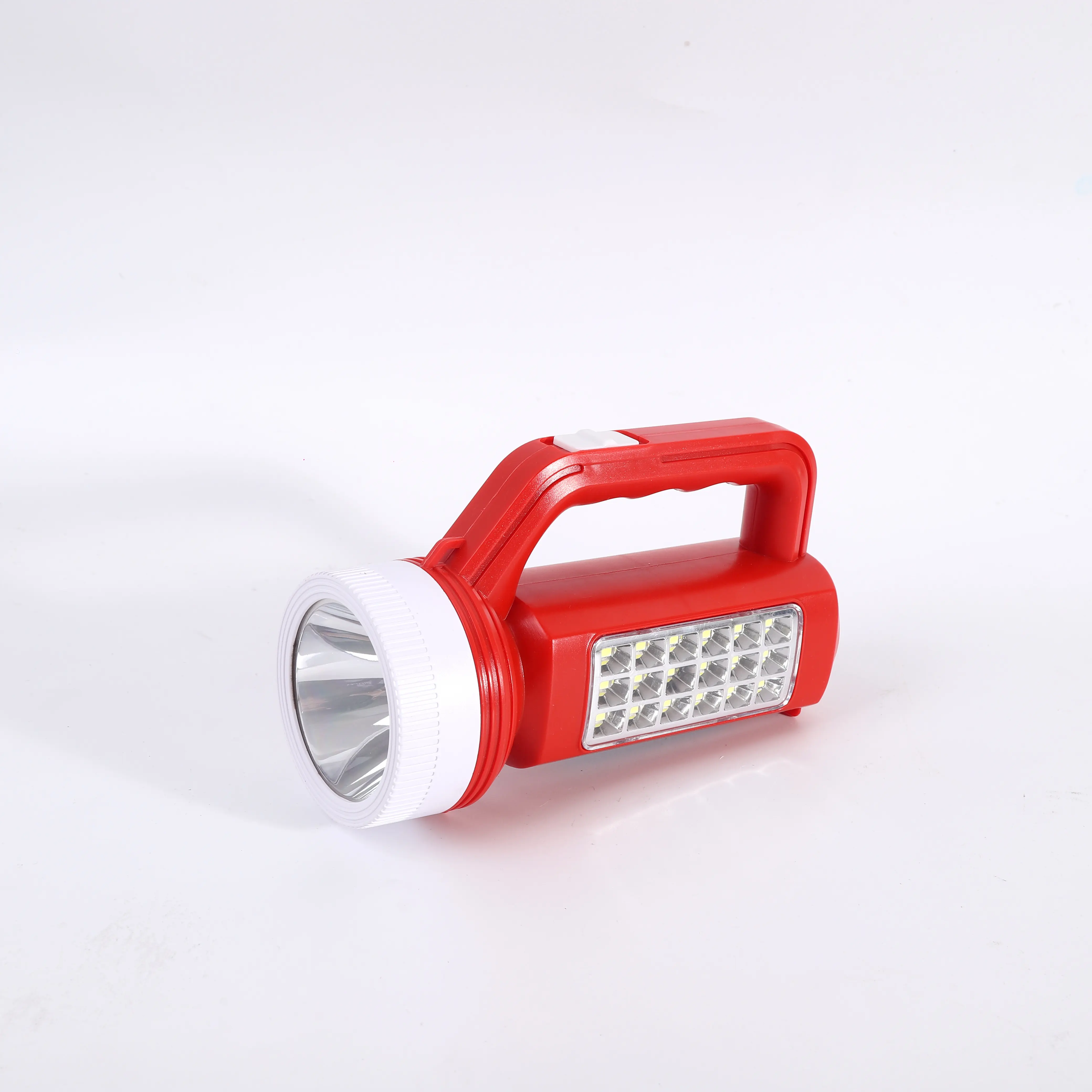 Lampe de poche solaire Rechargeable à main, en plastique, torche avec poignée, Portable, Spot lumineux avec panneau solaire, lumens
