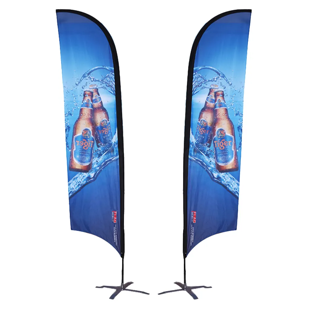 Outdoor Flying Polyester Banner Teardrop Tear Drop Flags Beach Feather Flag Double Sided Printed Promotion Advertising Flag