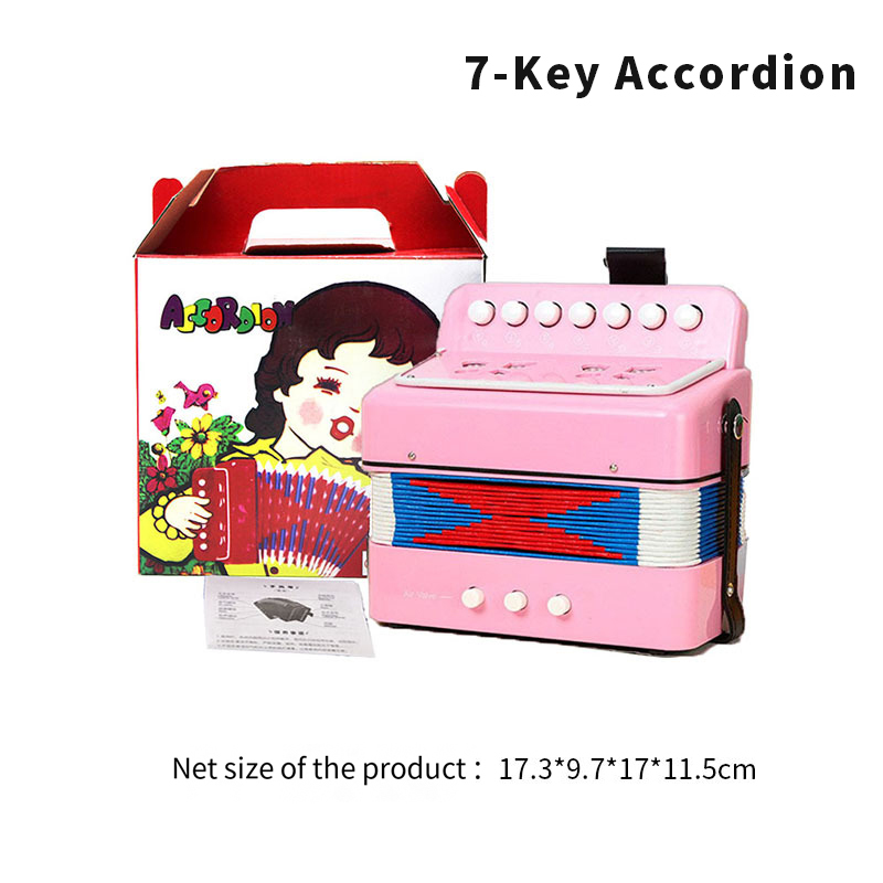 Accordéon 7 touches rose