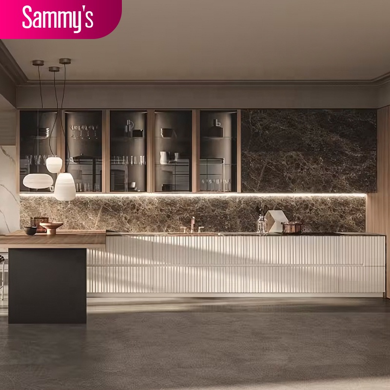 Gabinetes de cocina con acabado pintado