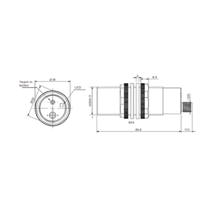 M30 Serie 010V DC IP67 Analoga usgang Ultraschalls ensor 2503500mm Industrieller Näherung sensor für diffuse Reflexion