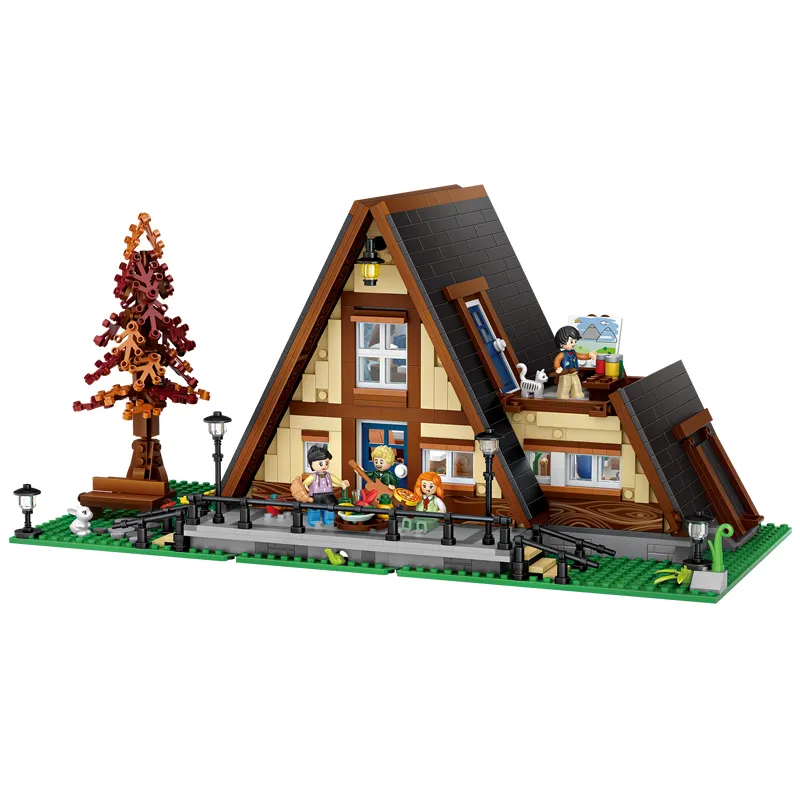LOZ 3D puzzle diy kids block assembled Street View model Tree house Educational toys build block for kid