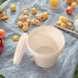 Hao Sen özel Logo 1L 2L 5L davul konteyner kare gıda sınıfı HDPE demir PP plastik kova sandık ve Bin kapaklı ve kolu desen - Product Image 2