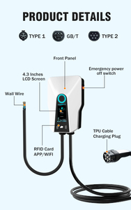 شاحن ev 7.4kw شاشة السيارة الكهربائية نسخة تشغيل رزم شحن شاحن كهربائي نوع العمود - Product Image 3
