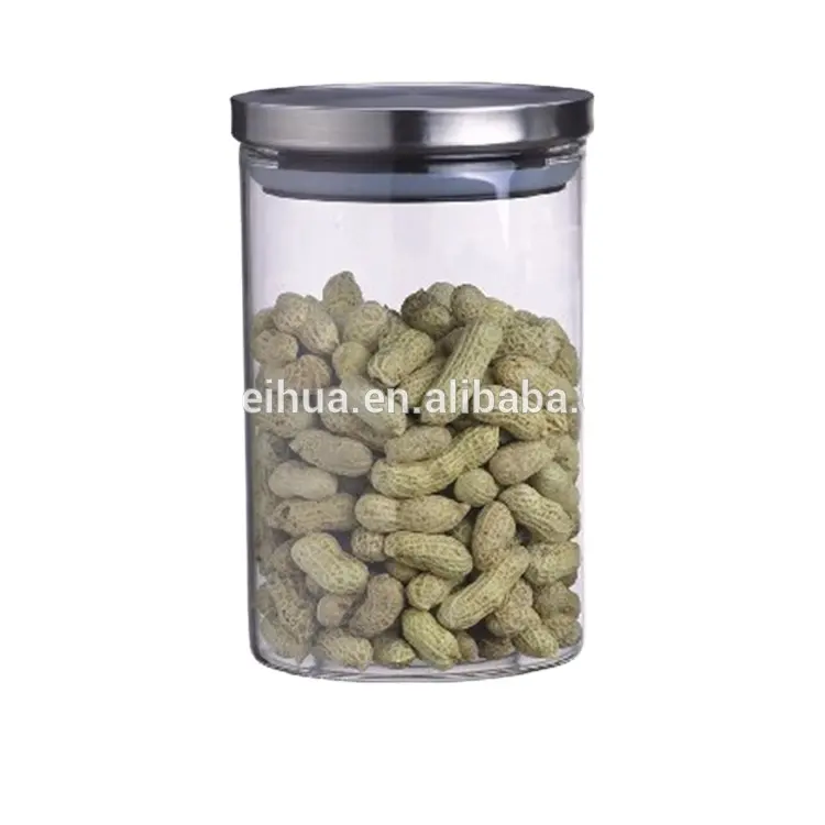 High quality round food container glass sugar storage jar