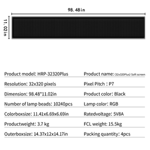 32320 Picel программируемая светодиодная Автомобильная вывеска, USB 5 В, подсветка прокручивания сообщений, матричная панель для украшения офиса, цифровая - Product Image 4