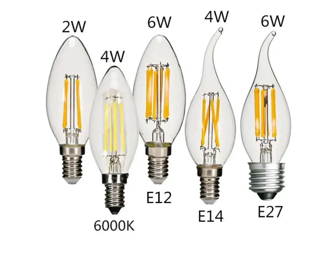 Luce decorativa C35 lampadine dimmerabili 2W 4W 5W Led luce di natale C35 C35T candela lampadina a filamento