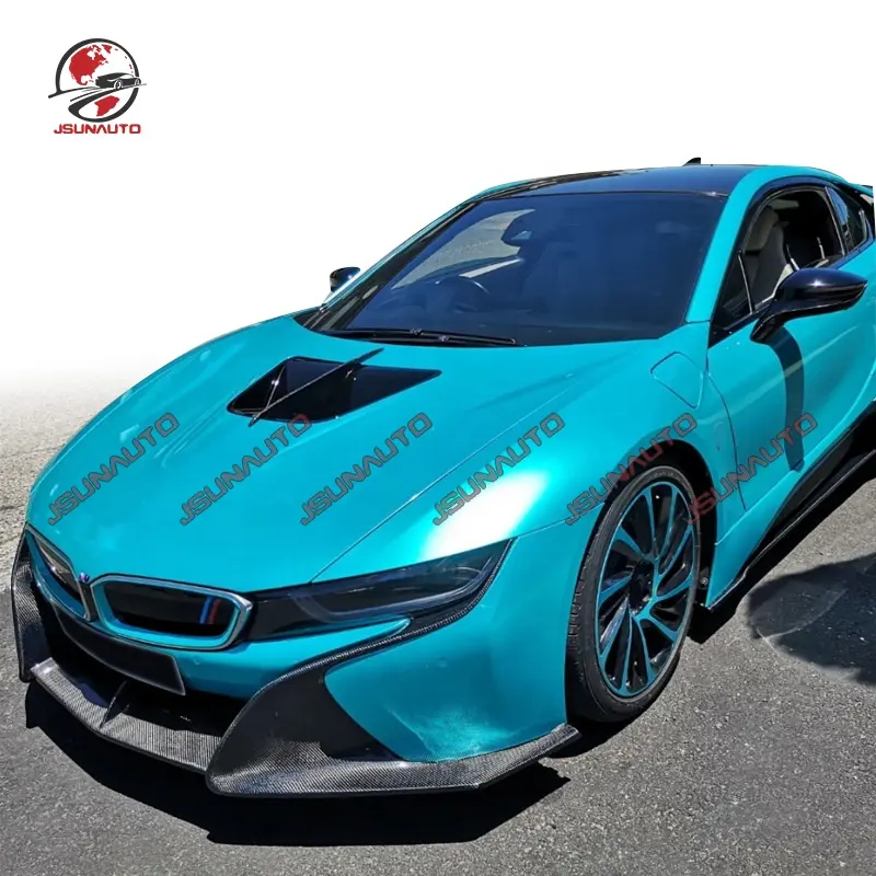 Kit de corpo de fibra de carbono, de alta qualidade, para BMW-I8 2014 + saias laterais do pára-choque, spoiler traseiro para i8, acessórios de carbono