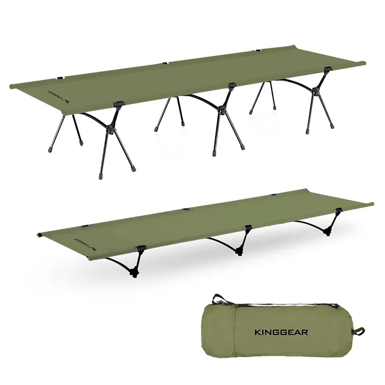 RTS KingGear Ultraleichtes kompaktes Reise-Aluminium-Camping bett Höhen verstellbares Schlaf bett Klapp-Camping bett