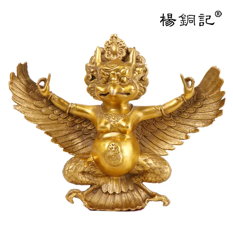 Yang, instrumento de cobre para trovão, filho de bronze, rapeng, pássaro com asas douradas, artesanato doméstico de Buda, rapeng, trovão, gong