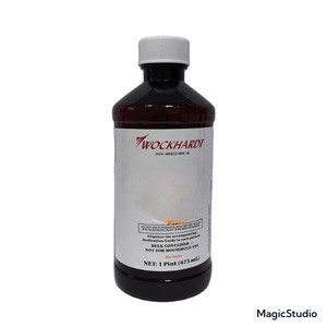 16oz Amber renk işık dayanıklı konteyner boş Pharma Oral çözüm USP plastik şişe ile çocuk dayanıklı kapatma
