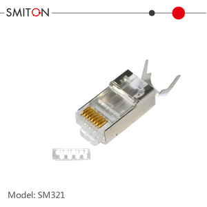 Conector Ethernet Rj45 blindado con enchufe modular Cat7 de conexión de Telecomunicaciones