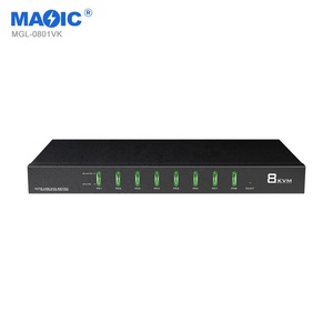 Industrial VGA 8 entradas 1 salida 1440P 60Hz Full HD USB KVM Switch USB2.0 Hub con adaptador de audio de consola para monitor