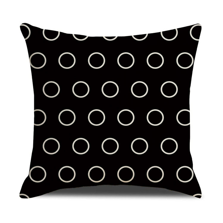 Popular Style Classic Geometric Custom Digital Print Pillowcase Linen Cushion Cover