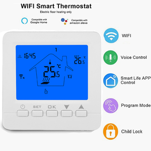 Termostato digital programable para calefacción de suelo, controlador de temperatura inteligente para habitación, wifi, modbus, HY02B05 - Product Image 3
