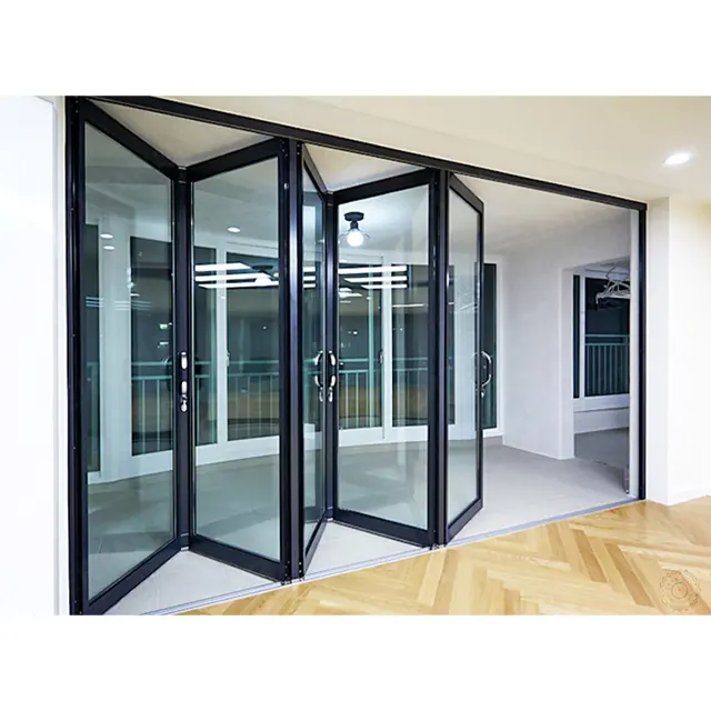 Puertas de vidrio con marco de aluminio YIDA, venta al por mayor, patio Exterior, ventana de vidrio de acero negro, diseño gráfico, acero inoxidable moderno