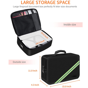 Chống Cháy Túi An Toàn Hộp Cho Tập Tin A4 Tiền Đa-Hai Lớp Di Động Lưu Trữ Lưu Trữ Với Khóa Chống Cháy Tài Liệu Hộp - Product Image 5
