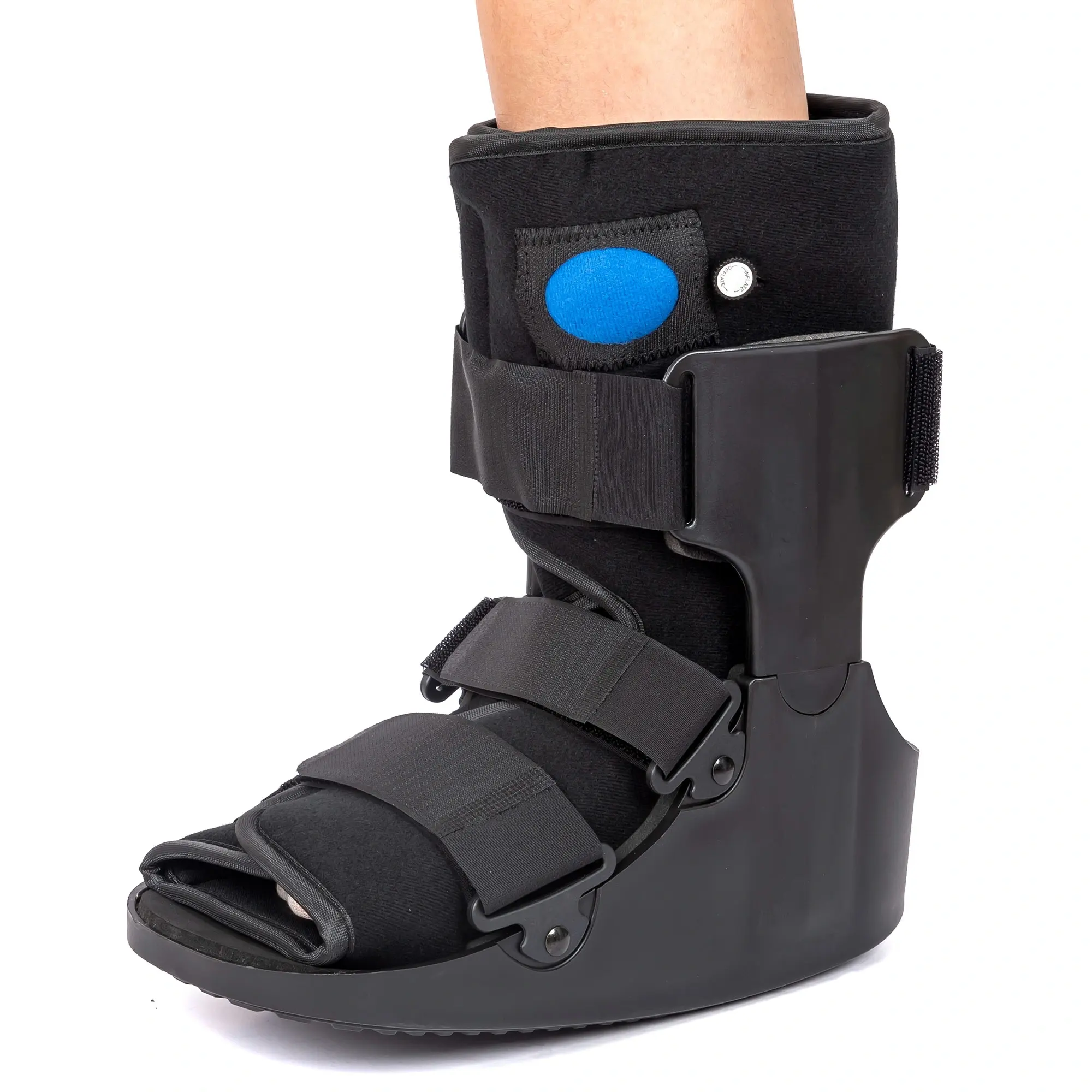 Terapia de rehabilitación Soporte de tobillo ortopédico médico Bota de andador neumático Botas de caminar con bisagras de Rom ajustables Bota de fractura