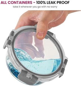 15 mảnh thủy tinh lưu trữ container với rò rỉ bằng chứng nắp máy rửa chén an toàn thủy tinh thực phẩm lưu trữ container cho bữa ăn chuẩn bị hoặc thức ăn thừa - Product Image 2