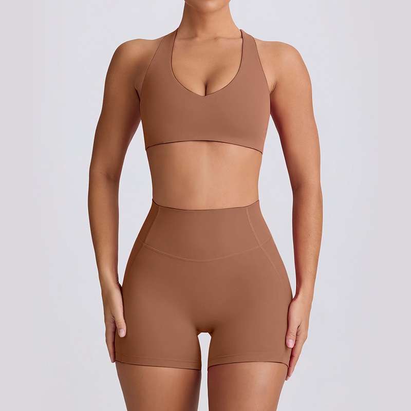 Shorts set-mocha mousse