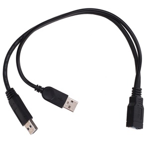 Black Color <strong>USB</strong> <strong>3.0</strong> Female to USB3.0/2.0 Dual Male Extra Power Data Cable Y <strong>Extension</strong> Cord for 2.5&quot; Mobile Hard Disk - Product Image 6