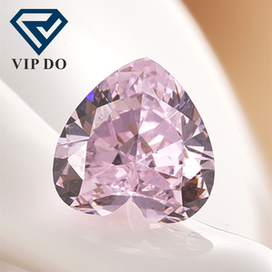 USA Imported Top Quality 7A Grade Heart Crushed Ice Cut Light pink High Carbon Diamond Loose Gemstones Synthetic CZ <strong>Zirconia</strong>
