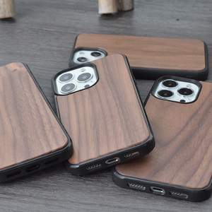 אביזרי טלפון ניידים shockproof shockproof מלא tpu + עץ טלפון מגן פגז עבור iPhone 11 12 13 14 15 פרו מקס פלוס