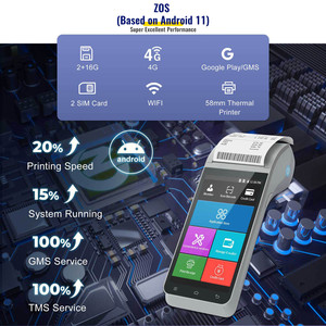 ZCS Z91 Smart <strong>Android</strong> Mobile POS <strong>Device</strong> <strong>with</strong> 5.5&quot; Touch Display <strong>Built</strong>-<strong>in</strong> Receipt <strong>Printer</strong> NFC Reader QR Scanner POS Terminal - Product Image 2