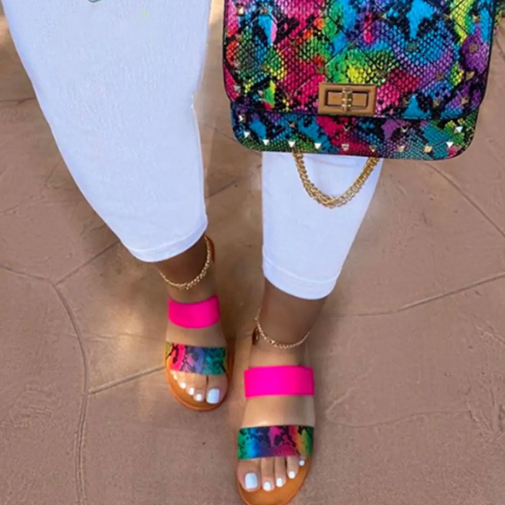 Jelly-Bolso de piel de serpiente para mujer, conjunto de sandalias combinables, bolsos de lujo a la moda