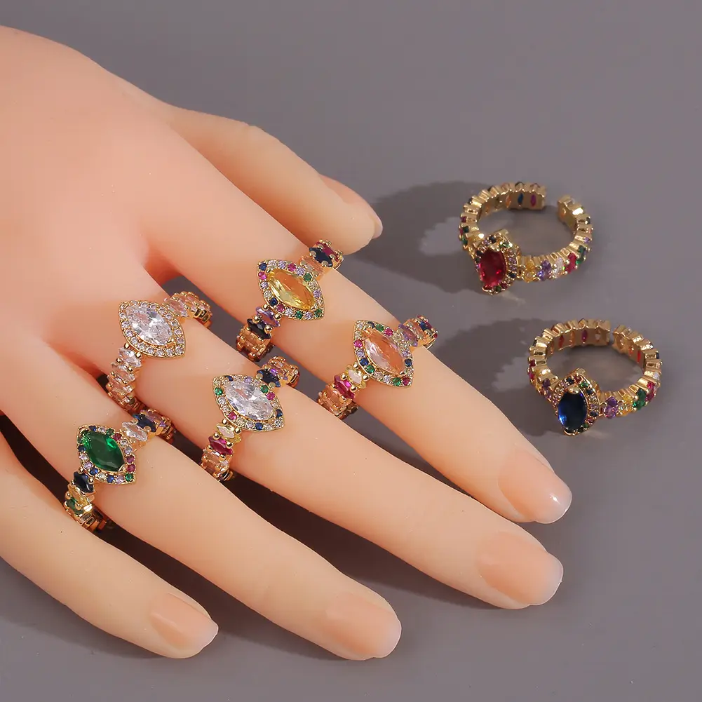 HXJ146, высококачественное модное кольцо на палец с кубическим цирконием, женское позолоченное кольцо из циркония