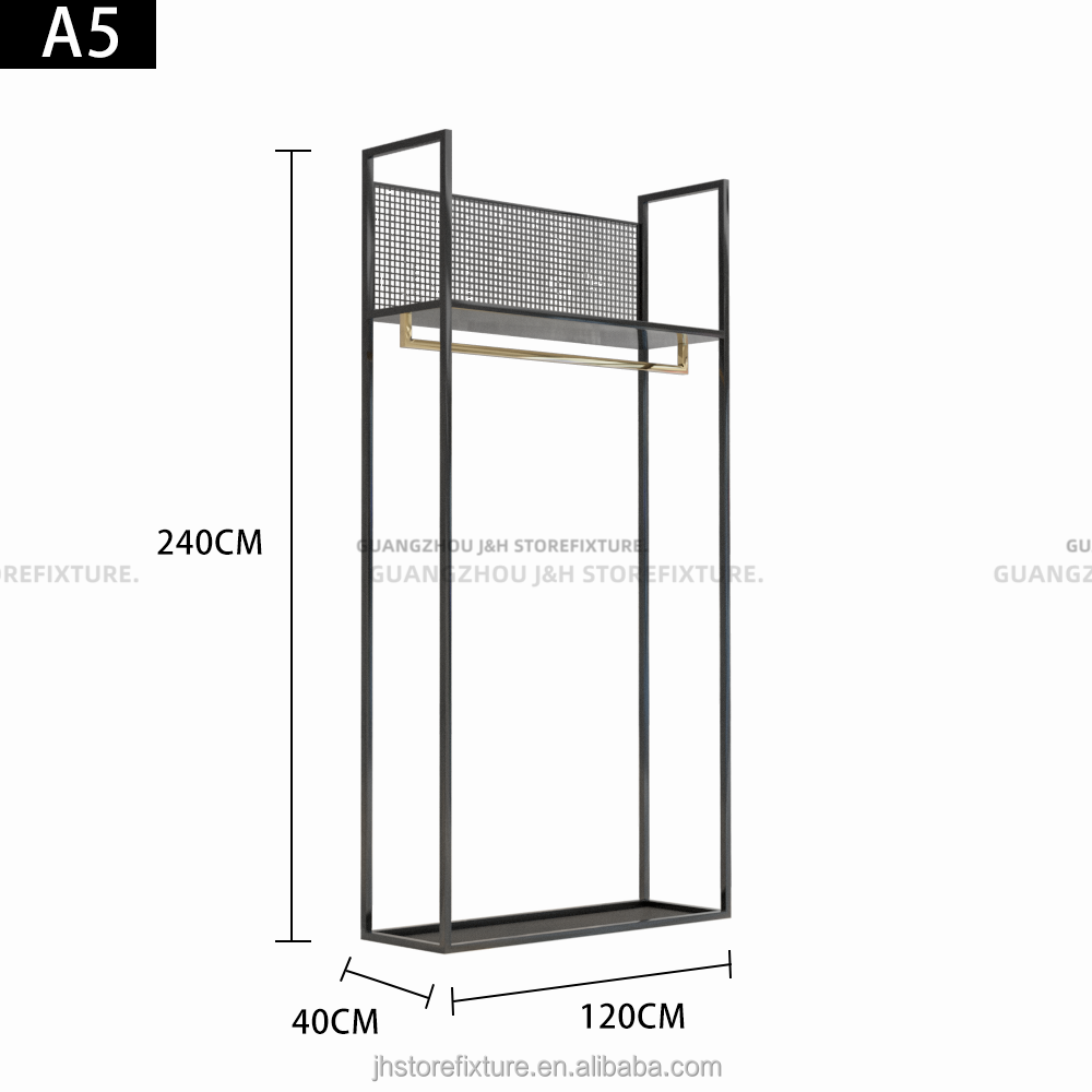Matt black+ shiny gold L120*W40*H240CM