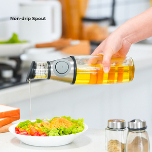 Toptan temizle cam ölçülen yağ ve sirke dağıtıcı şişe mutfak basın ve ölçü zeytinyağı konteyner - Product Image 4