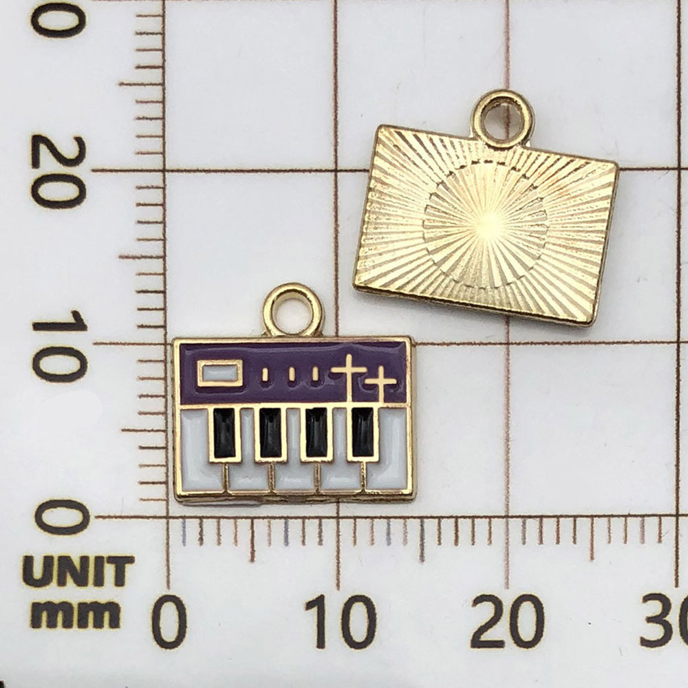 1 purple oil-sprinkled piano - 1g - 13*15mm - 19460