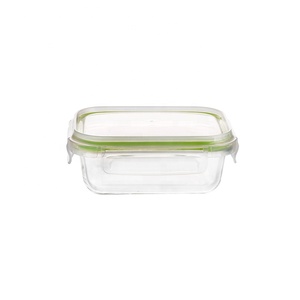 <strong>Rectangular</strong> Glass <strong>Container</strong> Airtight Lunch Bento Box with Plastic Cover - Product Image 3