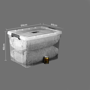 Large Comforter Storage Box Plastic <strong>Rectangular</strong> Storage Bin Clothes Storage <strong>Containers</strong> <strong>with</strong> <strong>Lids</strong> - Product Image 5