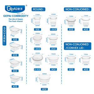 Transparent Disposable Plastic Square Sauce <strong>Cups</strong> <strong>1</strong> <strong>2</strong> 3 <strong>4</strong> oz Small Containers with Lids for Food and Milk Take Out - Product Image 4