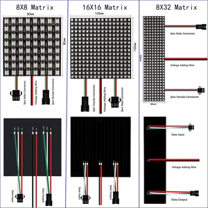 DIY תמונת וידאו טקסט תצוגה גמיש <span class=keywords><strong>RGB</strong></span> מסך מיעון 64 256 פיקסל פנל WS2812 SK6812 WS2812b <span class=keywords><strong>8x8</strong></span> 8x32 16x16 <span class=keywords><strong>Led</strong></span> מטריקס