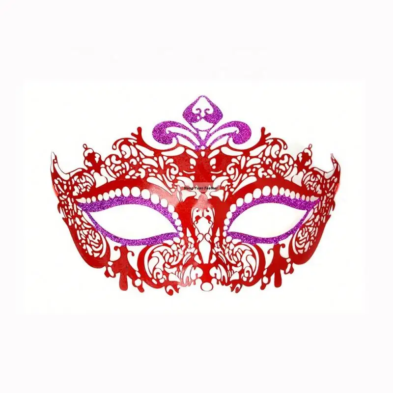 環境にやさしいCM-1072繊細でゴージャスな赤い仮面舞踏会パーティーの装飾ヴィンテージ金属プラスチックマスク装飾用