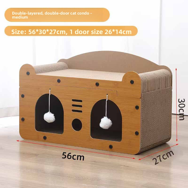 Double-layer double-door cat house - Large size 56*27*30
